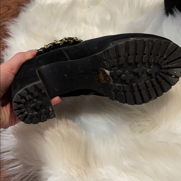Karl Lagerfeld suede Booties with chain - Picture 3 of 4